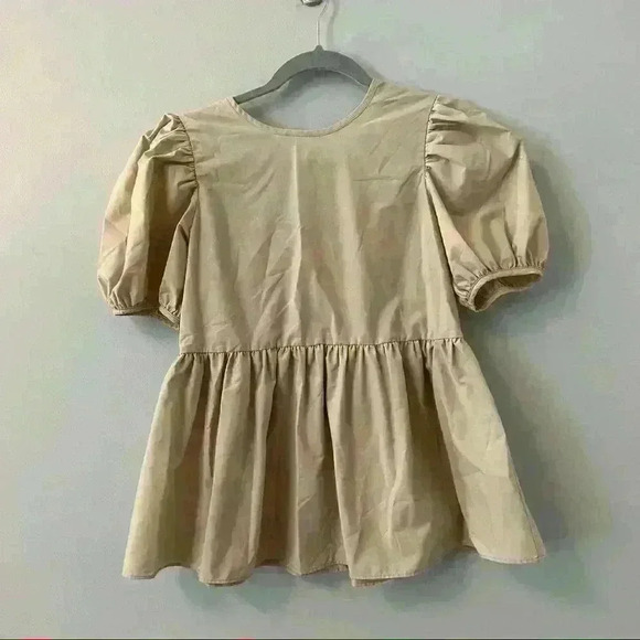 ASOS Cream Puff Short Sleeve Top Size US 2 - Picture 1 of 5